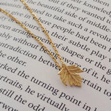 Leaf Pendant Necklace 925 Sterling Silver Chain Maple Leaf Women Jewelry