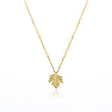 Leaf Pendant Necklace 925 Sterling Silver Chain Maple Leaf Women Jewelry
