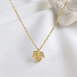 Leaf Pendant Necklace 925 Sterling Silver Chain Maple Leaf Women Jewelry