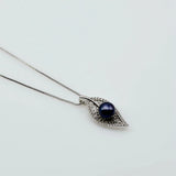 Leaf Pendant Necklace Round Natural Freshwater Pearl Women's Silver Pendant Neck