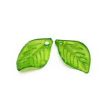 Green Acrylic Leaf Pendants 30/60pcs Necklaces DIY Jewelry Beads