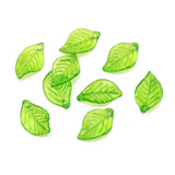 Green Acrylic Leaf Pendants 30/60pcs Necklaces DIY Jewelry Beads