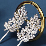 Leaf Rhinestone Hairpins Crystal Hair Clips for Women Girls Hair Accessories