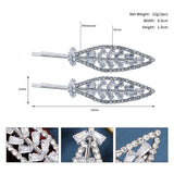 Leaf Rhinestone Hairpins Crystal Hair Clips for Women Girls Prom Headpiece