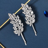 Leaf Rhinestone Hairpins Crystal Hair Clips for Women Girls Hair Accessories