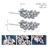 Leaf Rhinestone Hairpins Crystal Hair Clips for Women Girls Hair Accessories