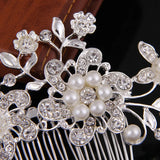 Leaf Rhinestone Pearl Flower Hair Comb Wedding Hair Accessories