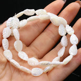 Leaf Shape Natural Shell Bead Mother Of Pearl Spacer Beaded