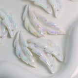 Glow Leaf Pendant Feather Beads for DIY Jewelry Making