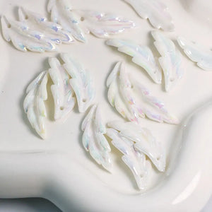 Glow Leaf Pendant Feather Beads for DIY Jewelry Making