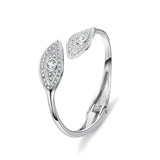 Leaf Shape Rhinstone Ladies Elastic Crystal Cuff Bracelet Bridal Stretch Charm