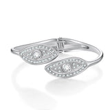 Leaf Shape Rhinstone Ladies Elastic Crystal Cuff Bracelet Bridal Stretch Charm
