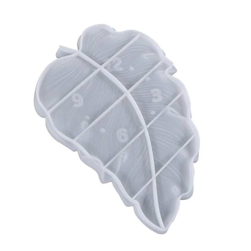 Leaf Shape Epoxy Resin Mold Wall Clock Silicone Mould