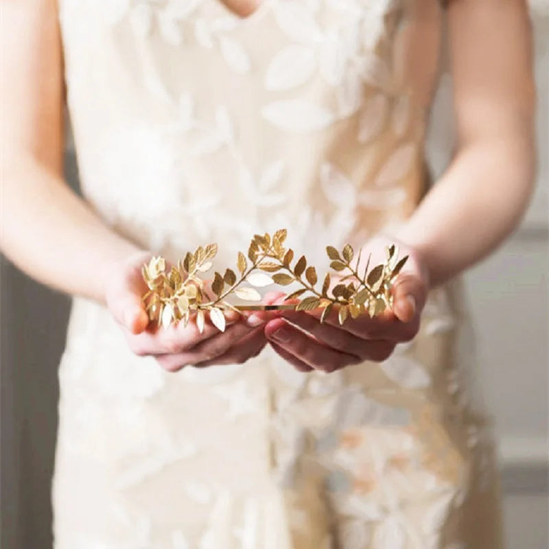 Leaf Style Wedding Party Crown Bridal Tiara Vintage Bride Hair Hoop