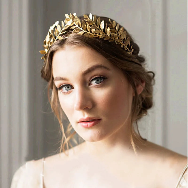 Leaf Style Wedding Party Crown Bridal Tiara Vintage Bride Hair Hoop