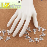 25Pcs Leaf Wing Heart Angel Girl Charm Beads Zinc Alloy Pendants DIY 25.1x14.7mm