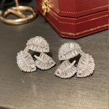 Leaf Love Earrings Zircon S925 Silver Hollow Temptation