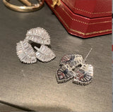 Leaf Love Earrings Zircon S925 Silver Hollow Temptation
