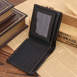 Mens Leather Bifold Wallet Credit Card Cash Holder