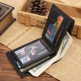 Mens Leather Bifold Wallet Credit Card Cash Holder