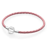 925 Silver Women's Leather Bracelet with Clasp