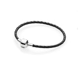 925 Silver Women's Leather Bracelet with Clasp