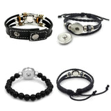 Leather Braided Beads Button Bracelets Palestinian Souvenir Flag Jewelry Gift