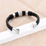 Leather Braided Metal Bracelet Men's and Women's Accessories