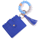 Leather Case Wristlet Beaded Bracelet Keychain Wallet