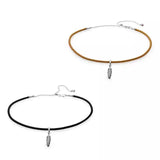 Adjustable Leather Chain Bracelet and Choker Necklace Set