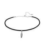 Adjustable Leather Chain Bracelet and Choker Necklace Set