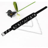 Leather Chain Necklace Gothic Choker Necklaces Women Girls Rivet Rock Kpop Punk