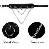 Leather Chain Necklace Gothic Choker Necklaces Women Girls Rivet Rock Kpop Punk