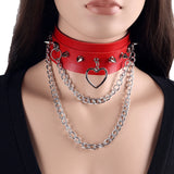 Leather Chain Necklace Gothic Choker Women Punk Neck Collar