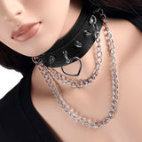 Leather Chain Necklace Gothic Choker Necklaces Women Girls Rivet Rock Kpop Punk