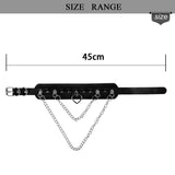 Leather Chain Necklace Gothic Choker Necklaces Women Girls Rivet Rock Kpop Punk