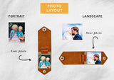 Customizable Leather Photo Keychain with Calendar Charm