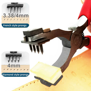 Leather Craft Tools Hole Punch Plier Pricking Iron Chisel Sets 4mm/3.38mm