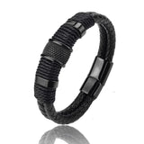 Leather Stainless Steel Bracelet for Men