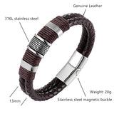 Leather Stainless Steel Bracelet for Men