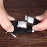 Men's Leather Feather Bracelet, Stainless Steel, Special Birthday Gift