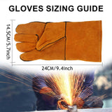 Leather Forge Welding Gloves Heat/Fire Resistant Mitts