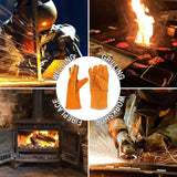 Leather Forge Welding Gloves Heat/Fire Resistant Mitts