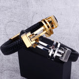 Stainless Steel Cross Shape Mens Bracelet with Magnet Closure