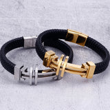 Stainless Steel Cross Shape Mens Bracelet with Magnet Closure