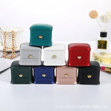 Leather Jewelry Box Ring Earrings Display Organizer