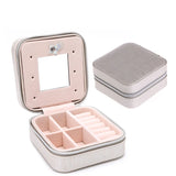 Leather Jewelry Box Necklace Ring Cosmetic Storage Case