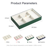 Leather Jewelry Box Clear Lid Jewelry Display Tray Storage Box Earrings Ring
