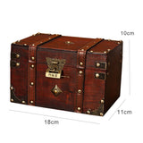 Leather Jewelry Box with Lock Tabletop Retro Storage Case Portable