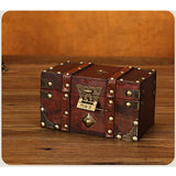 Leather Jewelry Box with Lock Tabletop Retro Storage Case Portable